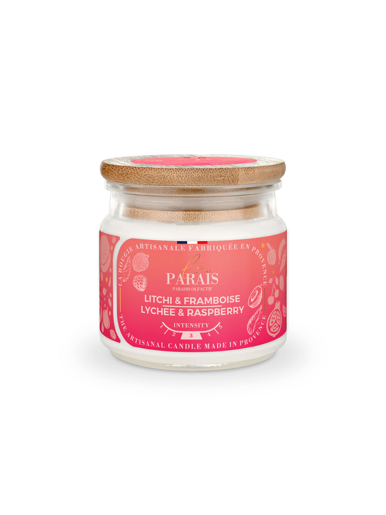 Bougie parfumée Litchi & Framboise 1 Bougie parfumée Litchi & Framboise
