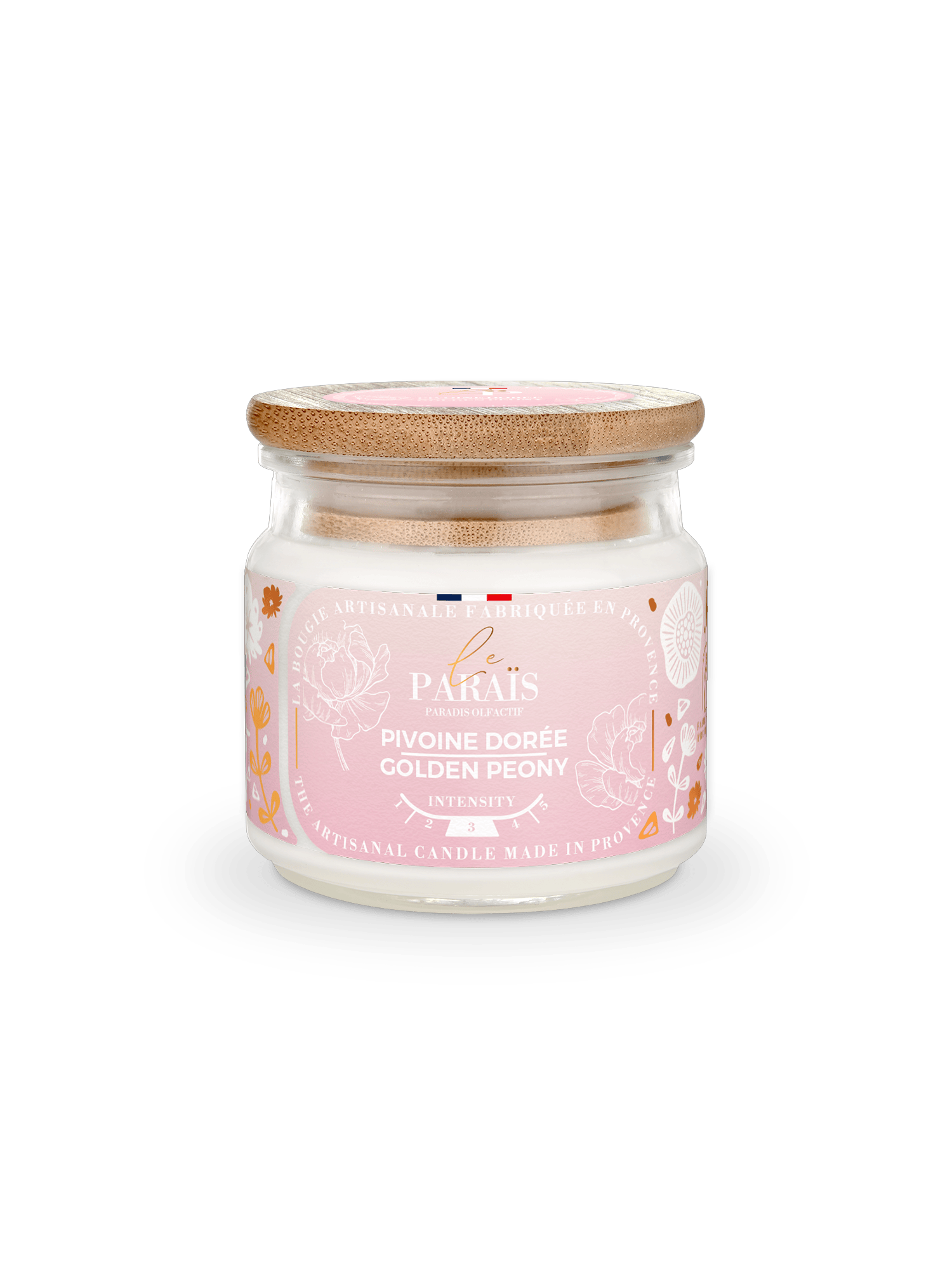 Bougie parfumée Pivoine dorée 1 Bougie parfumée Pivoine dorée