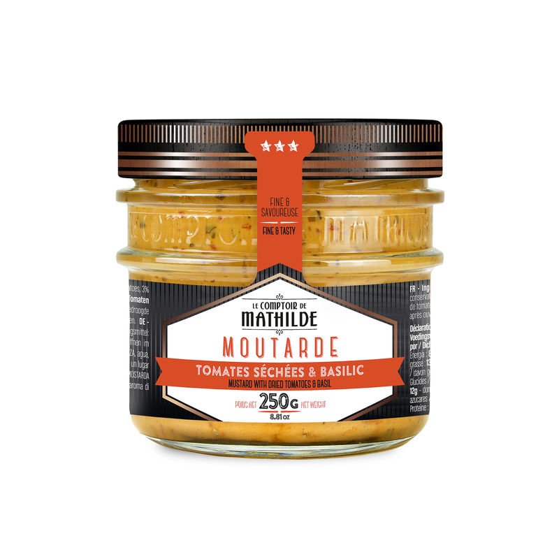 Moutarde aux Tomates Séchées et Basilic - 250g 1 Moutarde aux Tomates Séchées et Basilic - 250g